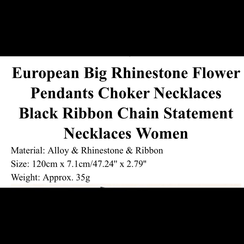 Big Rhinestone 🌼 Choker Ribbon Statement Necklace - Picture 14 of 14